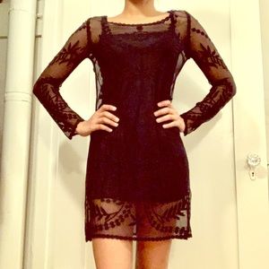 Black DIVIDED (HnM) Long Sleeve Lace Dress